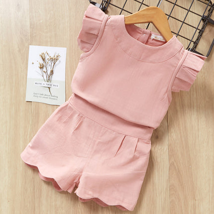 Girls Stylish 2-Piece Short Sleeve & Shorts Set