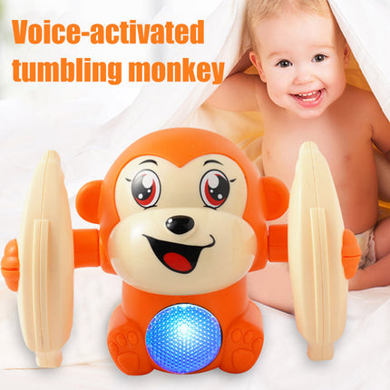 Voice-Activated Tumbling Monkey Toy for Babies – Lights, Music & Sound