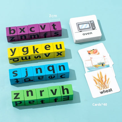 Kids 26-Letter Spelling Word Wooden Building Blocks