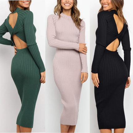 Women's Backless Sweater Dresses