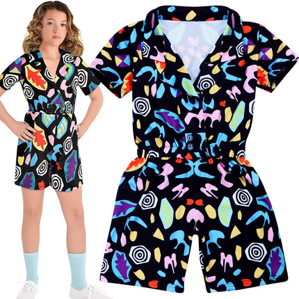 Girls' Cartoon Jumpsuit | Short Sleeve Cotton Romper (120–170cm)