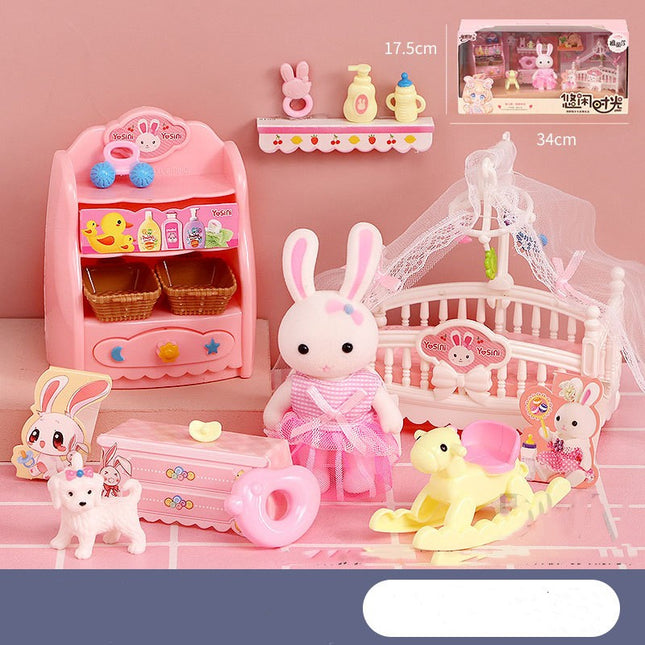 Miniature Room Dollhouse Playset – Simulation Furniture Toy for Girls