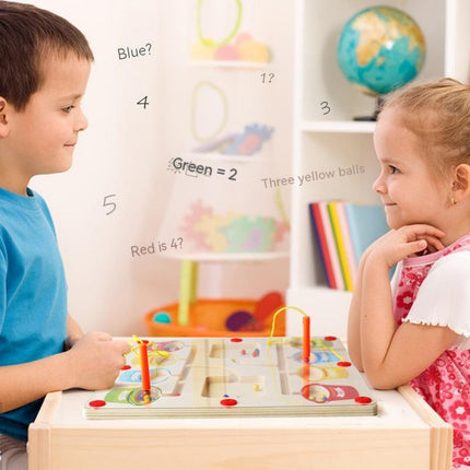 Kids Wooden Magnetic Bead Board – Thinking & Classification Learning Toy