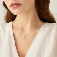 Necklace for Mom 925 Sterling Silver Sunflower Heart Pendant