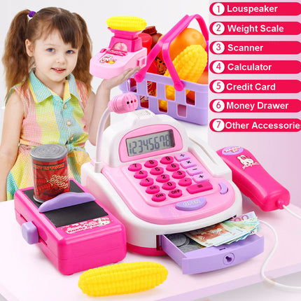Kids Pretend Play Supermarket Cash Register & POS Set
