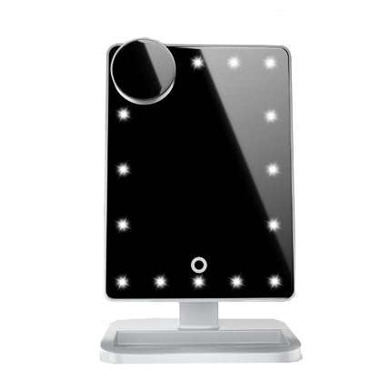 Touch Screen Makeup Mirror With 20 LED Lights And Bluetooth Speaker