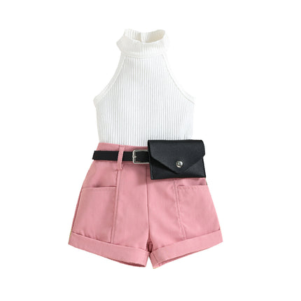Girls Fashion Halter Suit with Fanny Pack