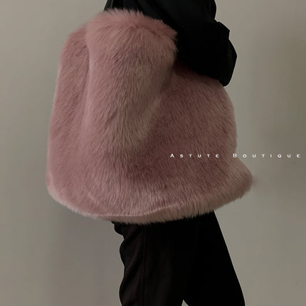 Sac à main en fausse fourrure tendance pour femme