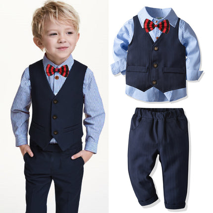 Boys 4-Piece Dress Suit with Vest & Bow Tie