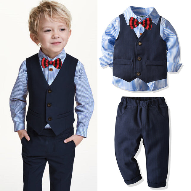 Boys 4-Piece Dress Suit with Vest & Bow Tie