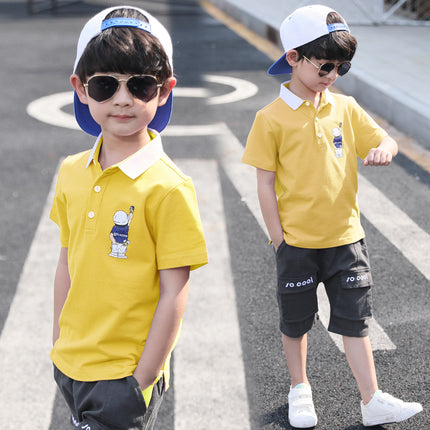 Boys Short-Sleeved Cartoon 2-Piece Set