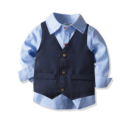 Boys 4-Piece Dress Suit with Vest & Bow Tie