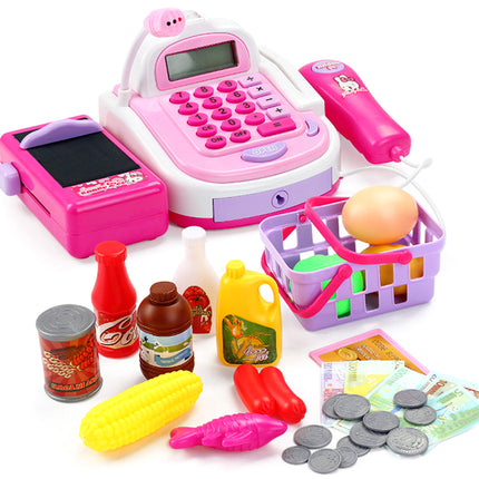 Kids Pretend Play Supermarket Cash Register & POS Set