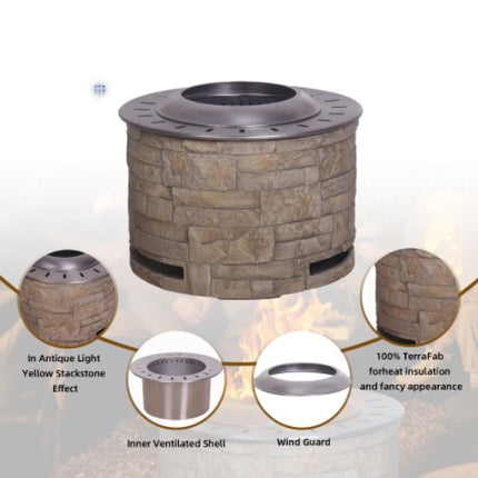Stack-Stone-Look Smokeless Firepit