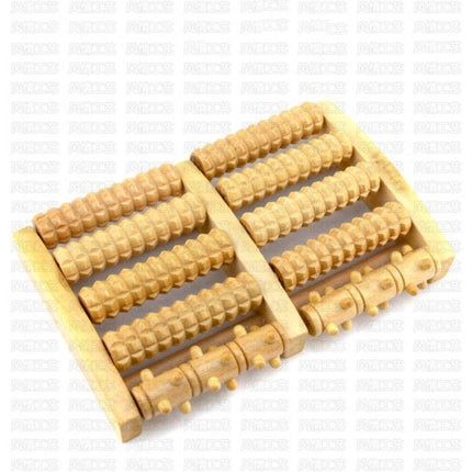 Dual Wooden Foot Massager Roller Relieves Plantar Fasciitis Heel Arch Pain and Stress
