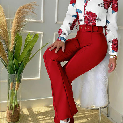 Women's Fashion Print Trouser Suit