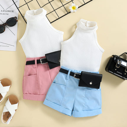 Girls Fashion Halter Suit with Fanny Pack