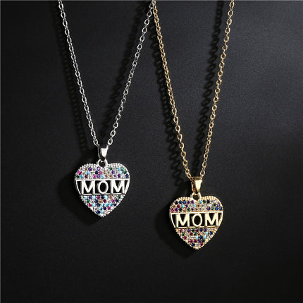 Peach Heart Copper MOM Necklace