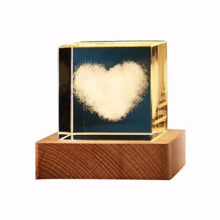 3D Transparent Crystal Cube Decorative Night Lamp