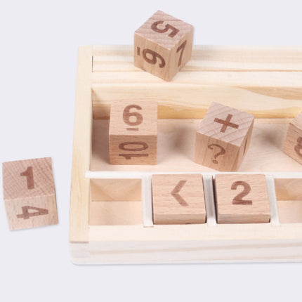 Kids Wooden Spelling & Arithmetic Block Game – Math Learning Set