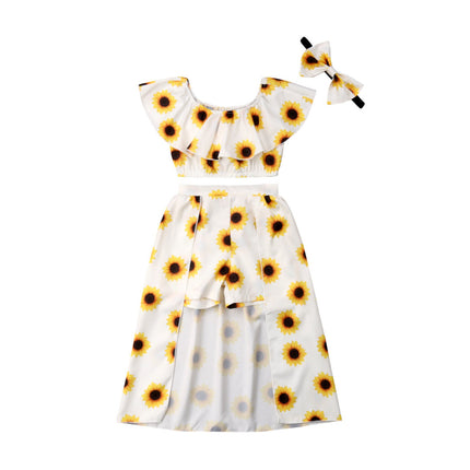 Girls Sunflower 3 Piece Set With Head Band
