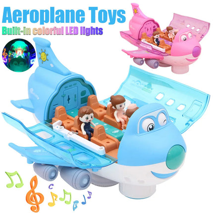 360° Rotating LED Airplane Toy with Music & Lights for Kids