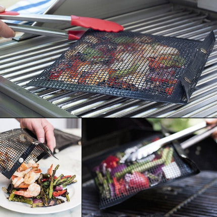 Reusable BBQ Non-Stick Grill Mesh Bag With BBQ Gloves