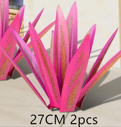 Sculpture rustique en métal 9 feuilles Tequila