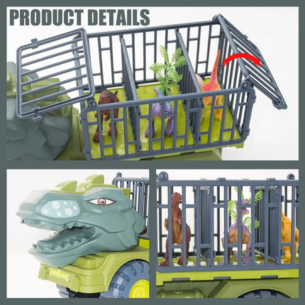 Kids Dinosaur Truck Toy — Pull-Back Puzzle Car for Toddlers