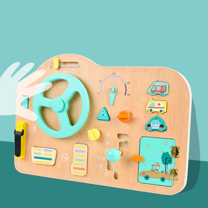 Kids Wooden Steering Wheel Car Simulator Toy