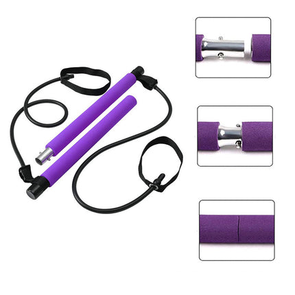 Fitness Yoga Pilates Bar Portable Gym Accessories Sport Elastic Bodybuilding Resistance Bands For Home Trainer Workout