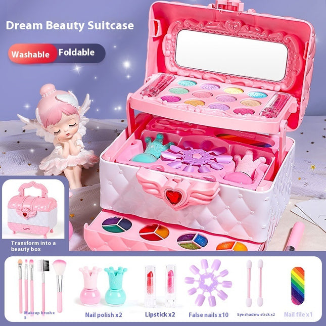 Kids Colourful Princess Makeup Toy Cosmetic Bag Set