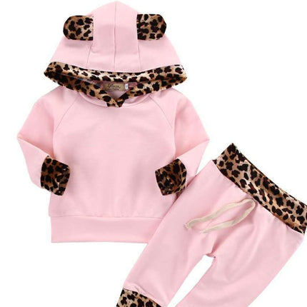 Girls 2-Piece Leopard Print Set | 100% Cotton UV Protection (70–100cm)
