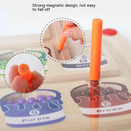 Kids Wooden Magnetic Bead Board – Thinking & Classification Learning Toy