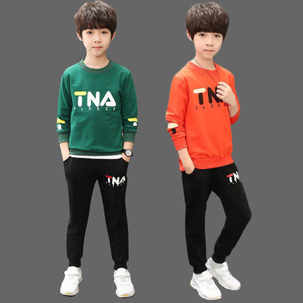 Boys' 2-Piece Sweatshirt & Pants Set | Letter Print Long Sleeve (120–160cm)