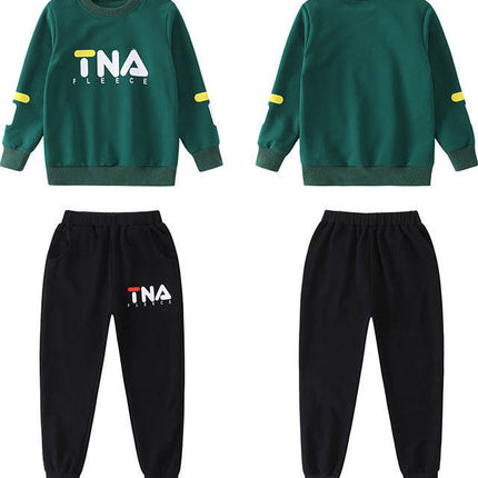 Boys' 2-Piece Sweatshirt & Pants Set | Letter Print Long Sleeve (120–160cm)