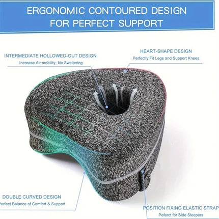 Ergonomic Side Sleeping Pillows With Memory Foam And Knee Pillow With Strap For Side Sleeping