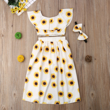 Girls Sunflower 3 Piece Set With Head Band
