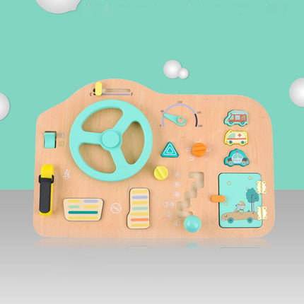 Kids Wooden Steering Wheel Car Simulator Toy