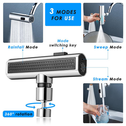 Kitchen Splash Proof Waterfall Faucet Outlet With Multifunctional Nozzle