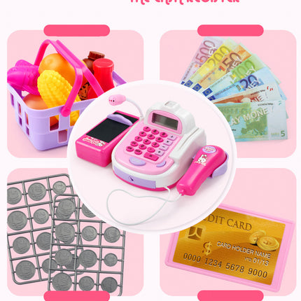 Kids Pretend Play Supermarket Cash Register & POS Set