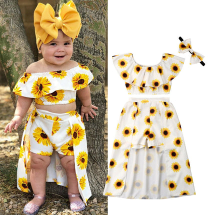Girls Sunflower 3 Piece Set With Head Band