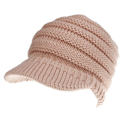Women Ponytail Beanies Soft Warm Knitting Caps for Autumn and Winter
