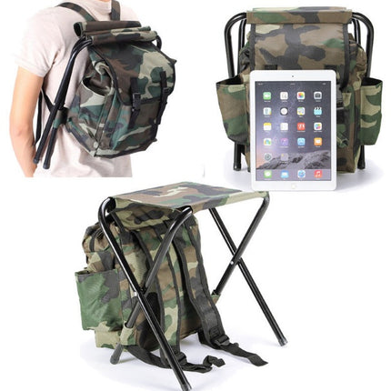 Portable folding fishing chair hiking backpack