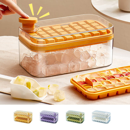 One-button Press Type Ice Mold Box Ice Cube Maker With Cover