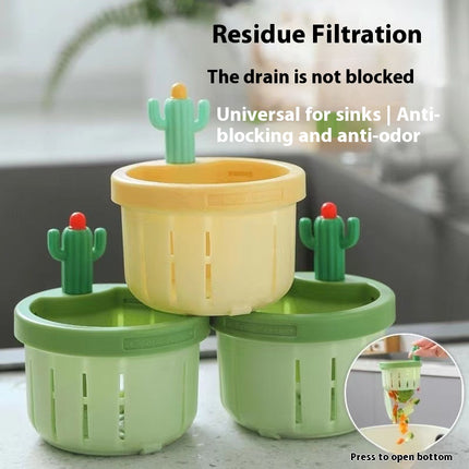 Cactus Sink Drain Strainer With Automatic Press And Dumping Basket
