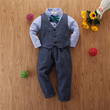 Boys 3 Piece Long-sleeved Suit