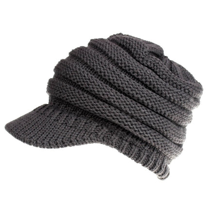 Women Ponytail Beanies Soft Warm Knitting Caps for Autumn and Winter