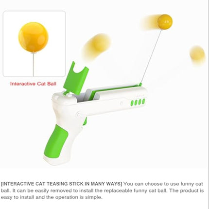Interactive Cat Toy With Feather Stick