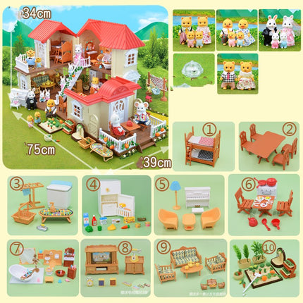 Forest Villa Playset with Animal Figures & Lights – Large Simulation House Toy for Kids